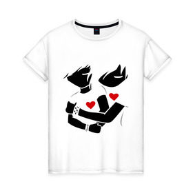 Женская футболка хлопок с принтом Эмо любовь в Петрозаводске, 100% хлопок | прямой крой, круглый вырез горловины, длина до линии бедер, слегка спущенное плечо | 14 февраля сердца | любовь | сердца | эмо любовь