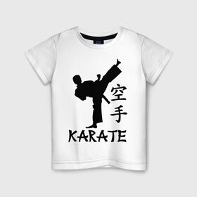 Детская футболка хлопок с принтом Karate (Карате) в Петрозаводске, 100% хлопок | круглый вырез горловины, полуприлегающий силуэт, длина до линии бедер | karate | единоборства | карате | спорт