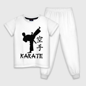 Детская пижама хлопок с принтом Karate (Карате) в Петрозаводске, 100% хлопок |  брюки и футболка прямого кроя, без карманов, на брюках мягкая резинка на поясе и по низу штанин
 | karate | единоборства | карате | спорт