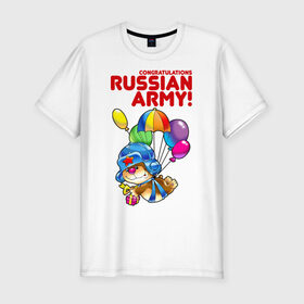 Мужская футболка премиум с принтом Парашютист в Петрозаводске, 92% хлопок, 8% лайкра | приталенный силуэт, круглый вырез ворота, длина до линии бедра, короткий рукав | 