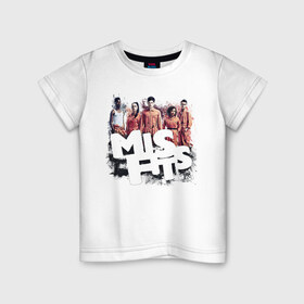 Детская футболка хлопок с принтом MisFits в Петрозаводске, 100% хлопок | круглый вырез горловины, полуприлегающий силуэт, длина до линии бедер | 