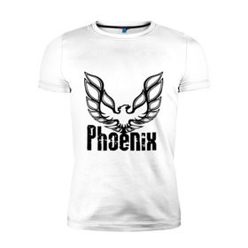 Мужская футболка премиум с принтом Феникс в Петрозаводске, 92% хлопок, 8% лайкра | приталенный силуэт, круглый вырез ворота, длина до линии бедра, короткий рукав | девушка | птица | феникс огонь