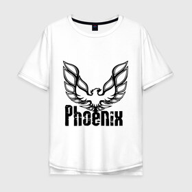 Мужская футболка хлопок Oversize с принтом Феникс в Петрозаводске, 100% хлопок | свободный крой, круглый ворот, “спинка” длиннее передней части | девушка | птица | феникс огонь