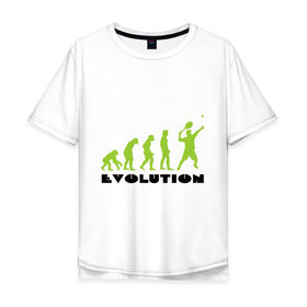 Мужская футболка хлопок Oversize с принтом Tennis Evolution в Петрозаводске, 100% хлопок | свободный крой, круглый ворот, “спинка” длиннее передней части | tennis evolution | мяч | спорт | теннис | эволюция