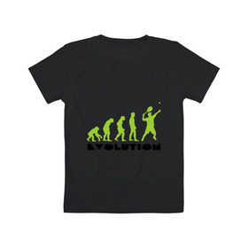 Детская футболка хлопок с принтом Tennis Evolution в Петрозаводске, 100% хлопок | круглый вырез горловины, полуприлегающий силуэт, длина до линии бедер | tennis evolution | мяч | спорт | теннис | эволюция
