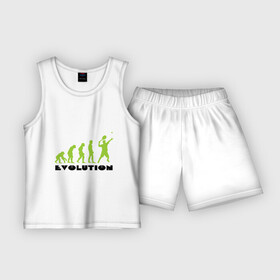Детская пижама с шортами хлопок с принтом Tennis Evolution в Петрозаводске,  |  | tennis evolution | мяч | спорт | теннис | эволюция