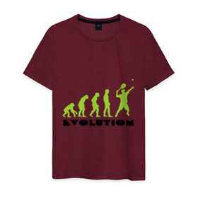 Мужская футболка хлопок с принтом Tennis Evolution в Петрозаводске, 100% хлопок | прямой крой, круглый вырез горловины, длина до линии бедер, слегка спущенное плечо. | tennis evolution | мяч | спорт | теннис | эволюция