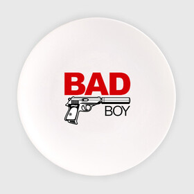 Тарелка с принтом Bad boy (плохой парень) в Петрозаводске, фарфор | диаметр - 210 мм
диаметр для нанесения принта - 120 мм | bad boy