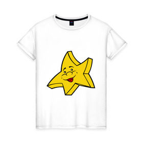 Женская футболка хлопок с принтом Звездочка в Петрозаводске, 100% хлопок | прямой крой, круглый вырез горловины, длина до линии бедер, слегка спущенное плечо | звезда | звездочка | небо | ночь