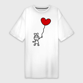 Платье-футболка хлопок с принтом сердце шарики женская в Петрозаводске,  |  | 14 февраля | все | день святого валентина | для двоих | идеи подарков | парные | сердце шарики
