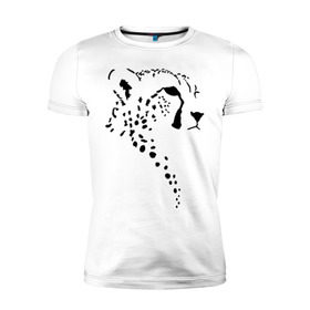Мужская футболка премиум с принтом Гепард в Петрозаводске, 92% хлопок, 8% лайкра | приталенный силуэт, круглый вырез ворота, длина до линии бедра, короткий рукав | гепард | дикие | животные | киска | кошки