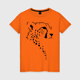 Женская футболка хлопок с принтом Гепард в Петрозаводске, 100% хлопок | прямой крой, круглый вырез горловины, длина до линии бедер, слегка спущенное плечо | гепард | дикие | животные | киска | кошки