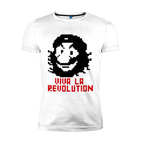 Мужская футболка премиум с принтом Viva la revolution в Петрозаводске, 92% хлопок, 8% лайкра | приталенный силуэт, круглый вырез ворота, длина до линии бедра, короткий рукав | че гевара