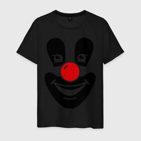 Мужская футболка хлопок с принтом Веселый клоун в Петрозаводске, 100% хлопок | прямой крой, круглый вырез горловины, длина до линии бедер, слегка спущенное плечо. | веселый клоун | клоун | маска | позитив и смайлы | прикольные картинки | цирк