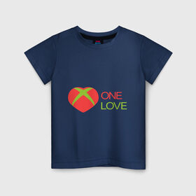 Детская футболка хлопок с принтом xbox - one love в Петрозаводске, 100% хлопок | круглый вырез горловины, полуприлегающий силуэт, длина до линии бедер | one love | xbox | одна любовь