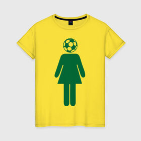 Женская футболка хлопок с принтом football girl в Петрозаводске, 100% хлопок | прямой крой, круглый вырез горловины, длина до линии бедер, слегка спущенное плечо | 