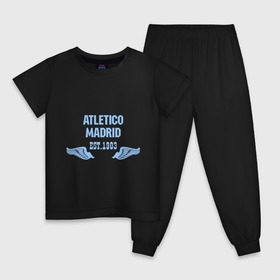 Детская пижама хлопок с принтом Atletico Madrid (Атлетико Мадрид) в Петрозаводске, 100% хлопок |  брюки и футболка прямого кроя, без карманов, на брюках мягкая резинка на поясе и по низу штанин
 | atletico madrid | атлетико мадрид | спорт | футбол