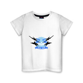 Детская футболка хлопок с принтом Настоящий мужчина (летчик) в Петрозаводске, 100% хлопок | круглый вырез горловины, полуприлегающий силуэт, длина до линии бедер | авиатор | авиация | военные | настоящий мужчина | самолеты