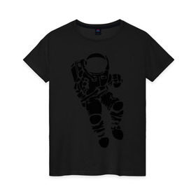 Женская футболка хлопок с принтом Космонавт в Петрозаводске, 100% хлопок | прямой крой, круглый вырез горловины, длина до линии бедер, слегка спущенное плечо | астрономия | звезды | земля | космонавт | космос | прикольные картинки