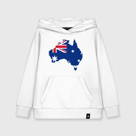 Детская толстовка хлопок с принтом Флаг Австралии в Петрозаводске, 100% хлопок | Круглый горловой вырез, эластичные манжеты, пояс, капюшен | Тематика изображения на принте: 