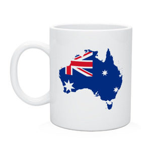 Кружка с принтом Флаг Австралии в Петрозаводске, керамика | объем — 330 мл, диаметр — 80 мм. Принт наносится на бока кружки, можно сделать два разных изображения | 