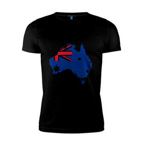 Мужская футболка премиум с принтом Флаг Австралии в Петрозаводске, 92% хлопок, 8% лайкра | приталенный силуэт, круглый вырез ворота, длина до линии бедра, короткий рукав | 
