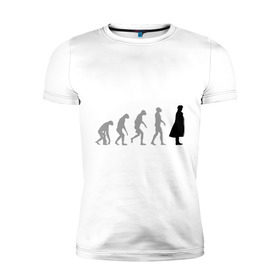 Мужская футболка премиум с принтом Sherlock evolution в Петрозаводске, 92% хлопок, 8% лайкра | приталенный силуэт, круглый вырез ворота, длина до линии бедра, короткий рукав | sherlock evolution | кино | мультфильмы и тв 
 шерлок холмс | сыщик | холмс