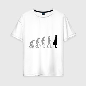 Женская футболка хлопок Oversize с принтом Sherlock evolution в Петрозаводске, 100% хлопок | свободный крой, круглый ворот, спущенный рукав, длина до линии бедер
 | sherlock evolution | кино | мультфильмы и тв 
 шерлок холмс | сыщик | холмс