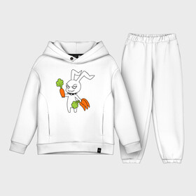 Детский костюм хлопок Oversize с принтом Злой зайчик в Петрозаводске,  |  | животные | зайка | злой зайчик | кролик | морковка | прикольные картинки