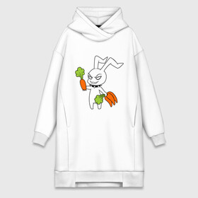 Платье-худи хлопок с принтом Злой зайчик в Петрозаводске,  |  | животные | зайка | злой зайчик | кролик | морковка | прикольные картинки