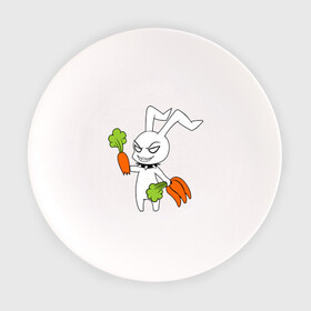 Тарелка с принтом Злой зайчик в Петрозаводске, фарфор | диаметр - 210 мм
диаметр для нанесения принта - 120 мм | животные | зайка | злой зайчик | кролик | морковка | прикольные картинки