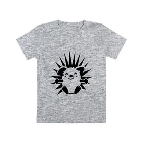 Детская футболка хлопок с принтом Веселый ёжик в Петрозаводске, 100% хлопок | круглый вырез горловины, полуприлегающий силуэт, длина до линии бедер | веселый ёжик | ежик | животные | иголки | милый ежик | прикольные картинки