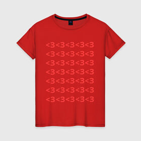 Женская футболка хлопок с принтом смайлики сердечко в Петрозаводске, 100% хлопок | прямой крой, круглый вырез горловины, длина до линии бедер, слегка спущенное плечо | девушкам | знаки любви | сердце | смайлики сердечко