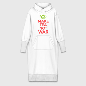 Платье удлиненное хлопок с принтом Make tea not war в Петрозаводске,  |  | keep calm | make tea not war | прикольные надписи | чай