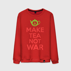 Мужской свитшот хлопок с принтом Make tea not war в Петрозаводске, 100% хлопок |  | keep calm | make tea not war | прикольные надписи | чай