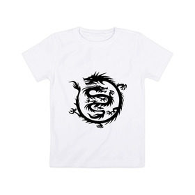 Детская футболка хлопок с принтом Двойной дракон в Петрозаводске, 100% хлопок | круглый вырез горловины, полуприлегающий силуэт, длина до линии бедер | двойной дракон | дракон | монстры | привидения и дьяволы | прикольные картинки