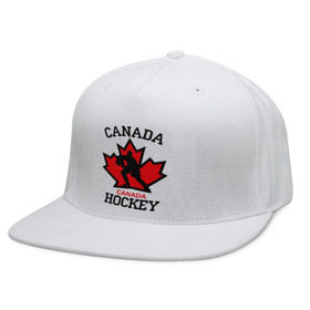 Кепка снепбек с прямым козырьком с принтом Канада хоккей (Canada Hockey) в Петрозаводске, хлопок 100% |  | canada hockey | канада хоккей | лед | спорт | хоккей | шайба