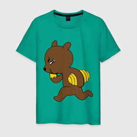 Мужская футболка хлопок с принтом Медведь украл мёд в Петрозаводске, 100% хлопок | прямой крой, круглый вырез горловины, длина до линии бедер, слегка спущенное плечо. | еда | животные | мёд | медведь украл мёд | мишка