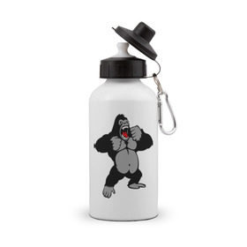 Бутылка спортивная с принтом Злая горилла в Петрозаводске, металл | емкость — 500 мл, в комплекте две пластиковые крышки и карабин для крепления | горилла | животные | злая горилла | обезьяна