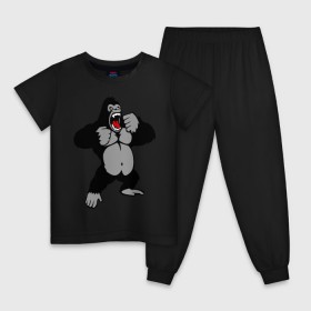 Детская пижама хлопок с принтом Злая горилла в Петрозаводске, 100% хлопок |  брюки и футболка прямого кроя, без карманов, на брюках мягкая резинка на поясе и по низу штанин
 | Тематика изображения на принте: горилла | животные | злая горилла | обезьяна
