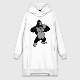 Платье-худи хлопок с принтом Злая горилла в Петрозаводске,  |  | горилла | животные | злая горилла | обезьяна