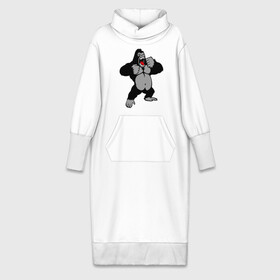 Платье удлиненное хлопок с принтом Злая горилла в Петрозаводске,  |  | горилла | животные | злая горилла | обезьяна