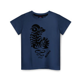 Детская футболка хлопок с принтом Овен в Петрозаводске, 100% хлопок | круглый вырез горловины, полуприлегающий силуэт, длина до линии бедер | знаки | знаки зодиака | овен | прикольные картинки