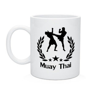 Кружка с принтом Muay Thai (Тайский бокс) в Петрозаводске, керамика | объем — 330 мл, диаметр — 80 мм. Принт наносится на бока кружки, можно сделать два разных изображения | muay thai | бокс | спорт | тайский бокс