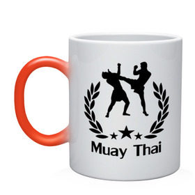 Кружка хамелеон с принтом Muay Thai (Тайский бокс) в Петрозаводске, керамика | меняет цвет при нагревании, емкость 330 мл | muay thai | бокс | спорт | тайский бокс