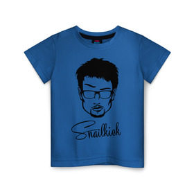 Детская футболка хлопок с принтом Snailkick в Петрозаводске, 100% хлопок | круглый вырез горловины, полуприлегающий силуэт, длина до линии бедер | snailkick | youtube | блоггер | блогер | видеоблоггер | видеоблогер | снэйлкик | ютьюб