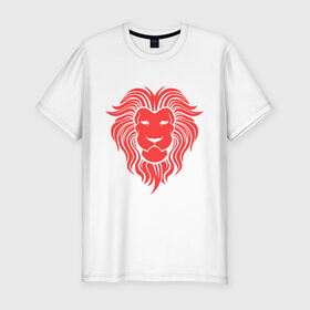 Мужская футболка премиум с принтом Король джунглей в Петрозаводске, 92% хлопок, 8% лайкра | приталенный силуэт, круглый вырез ворота, длина до линии бедра, короткий рукав | голова льва | животное | король джунглей | лев