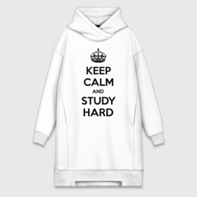 Платье-худи хлопок с принтом Keep calm and study hard в Петрозаводске,  |  | keep calm and study hard | студенческие | учиться | школа