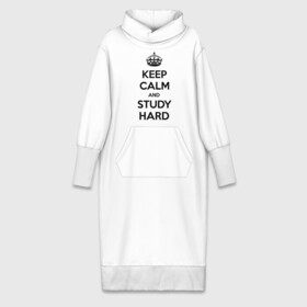 Платье удлиненное хлопок с принтом Keep calm and study hard в Петрозаводске,  |  | Тематика изображения на принте: keep calm and study hard | студенческие | учиться | школа