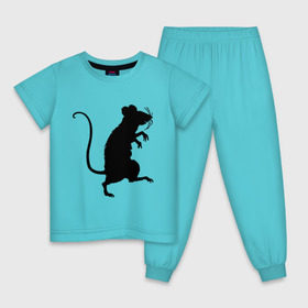 Детская пижама хлопок с принтом Силуэт крысы в Петрозаводске, 100% хлопок |  брюки и футболка прямого кроя, без карманов, на брюках мягкая резинка на поясе и по низу штанин
 | животные | крыса | мышь | силуэт крысы | хомяк